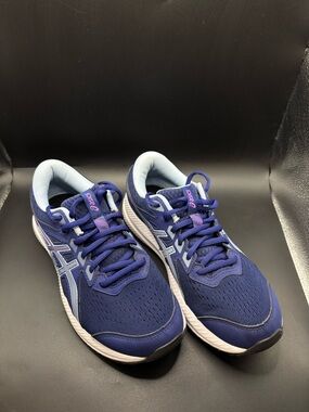 Asics Womens Gel Contend 8 1012B320 Dive Blue Soft Sky Size 7.5 Running Shoes